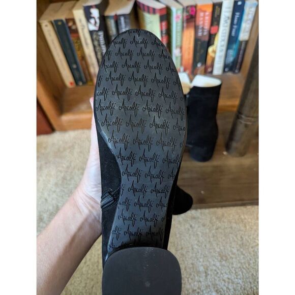 Vintage Amalfi Women's Size 8.5 M Black Leather Pillow Ankle Booties Boots Italy - Picture 5 of 8